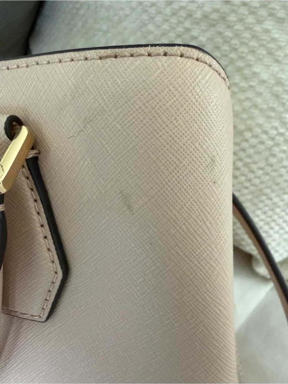 Michael Kors Blush Pink Saffiano Leather Satchel with Gold Accent